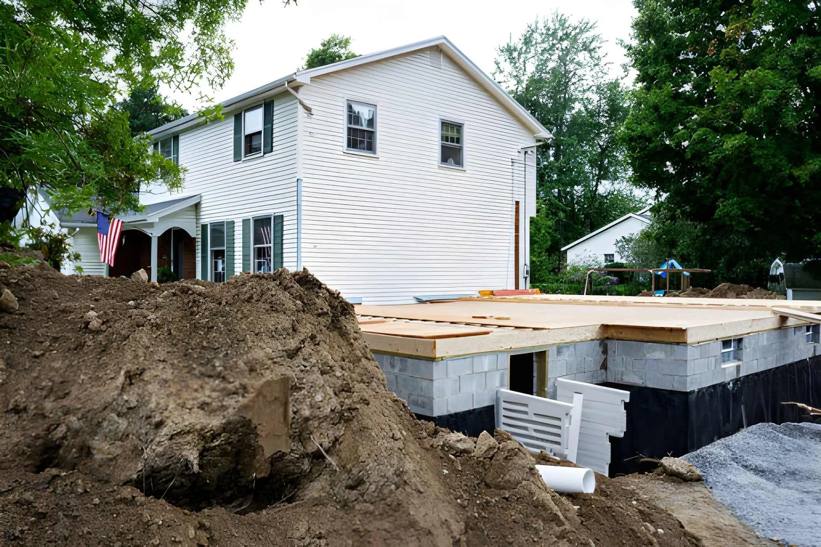 Basement waterproofing process