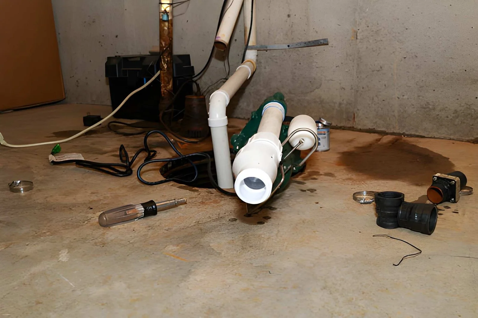 How sump pump works diagram